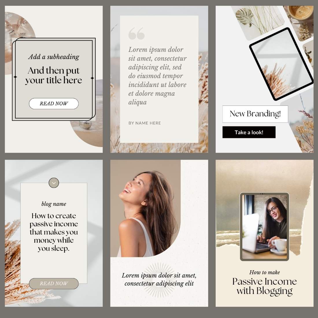 Minimal Pinterest Pins Canva Template preview image.