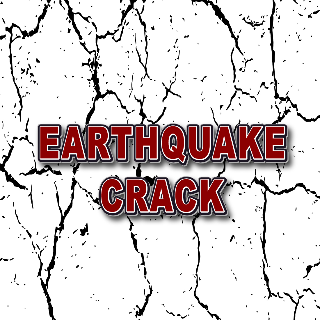 EARTHQUAKE CRACK 3d text effect, earthquake editable text effect, crack effect text, 3d text effect, earthquake banner, , editable text effect, modern ,3D Text Effect Design, preview image.