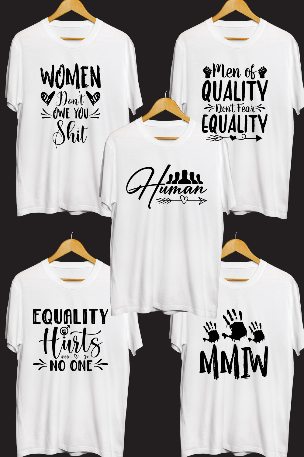 Human Right SVG T Shirt Designs Bundle pinterest preview image.