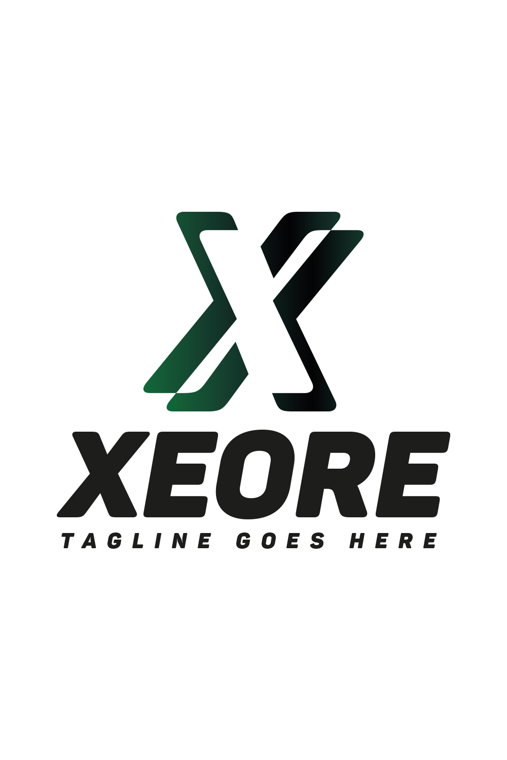 Letter X ( Xeore ) Geometrical logo design pinterest preview image.