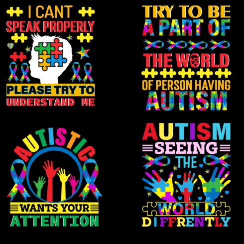 Autism t-shirt design cover image.