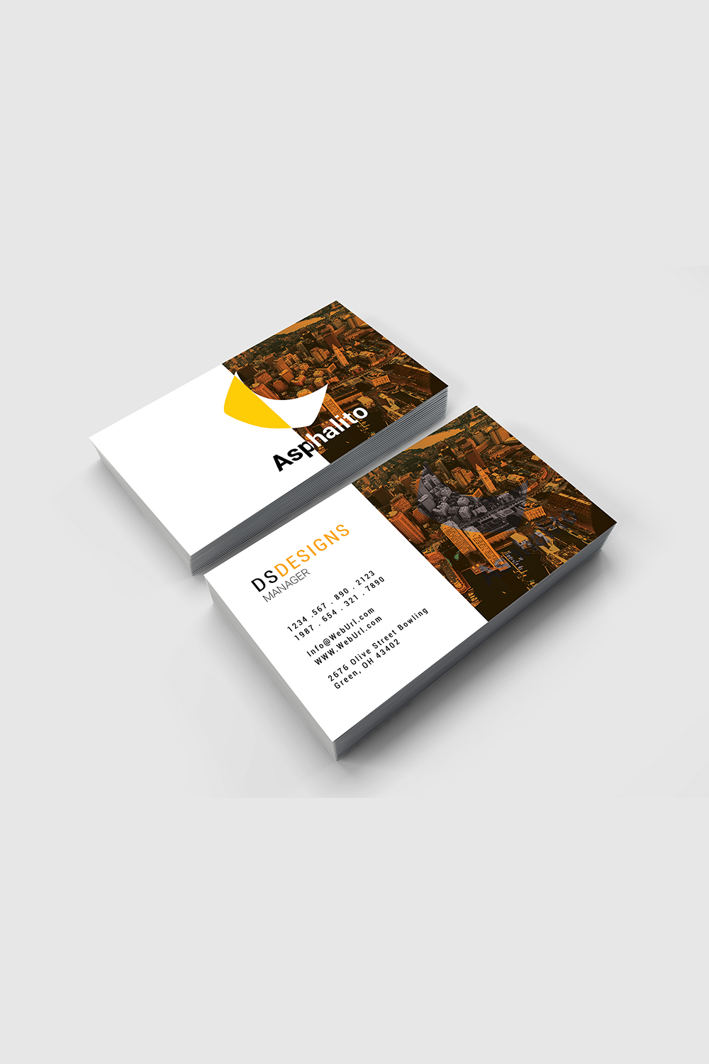 Simple and modern business card design pinterest preview image.