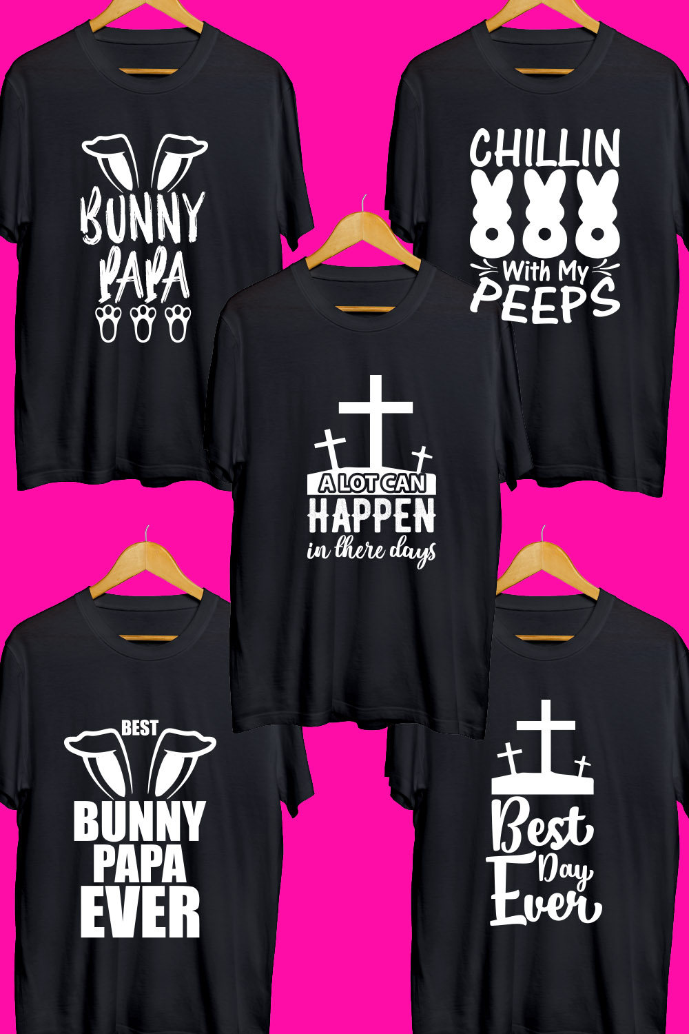 Easter SVG T Shirt Designs Bundle pinterest preview image.
