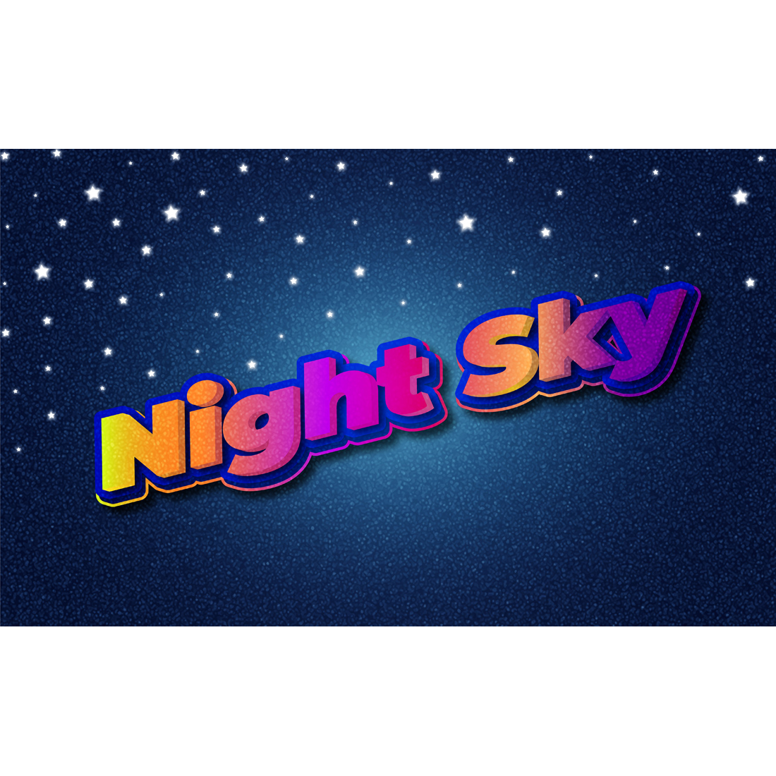 Night Sky text effect,3d text effect, text effect, 3d text, typography design, editable text effect preview image.