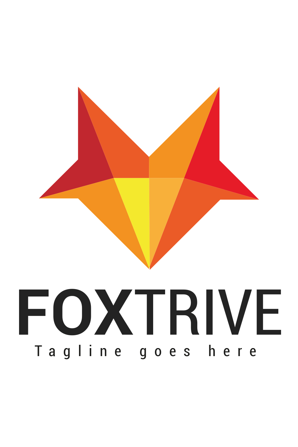 Creative Foxtrive (Fox) Geometrical logo design pinterest preview image.