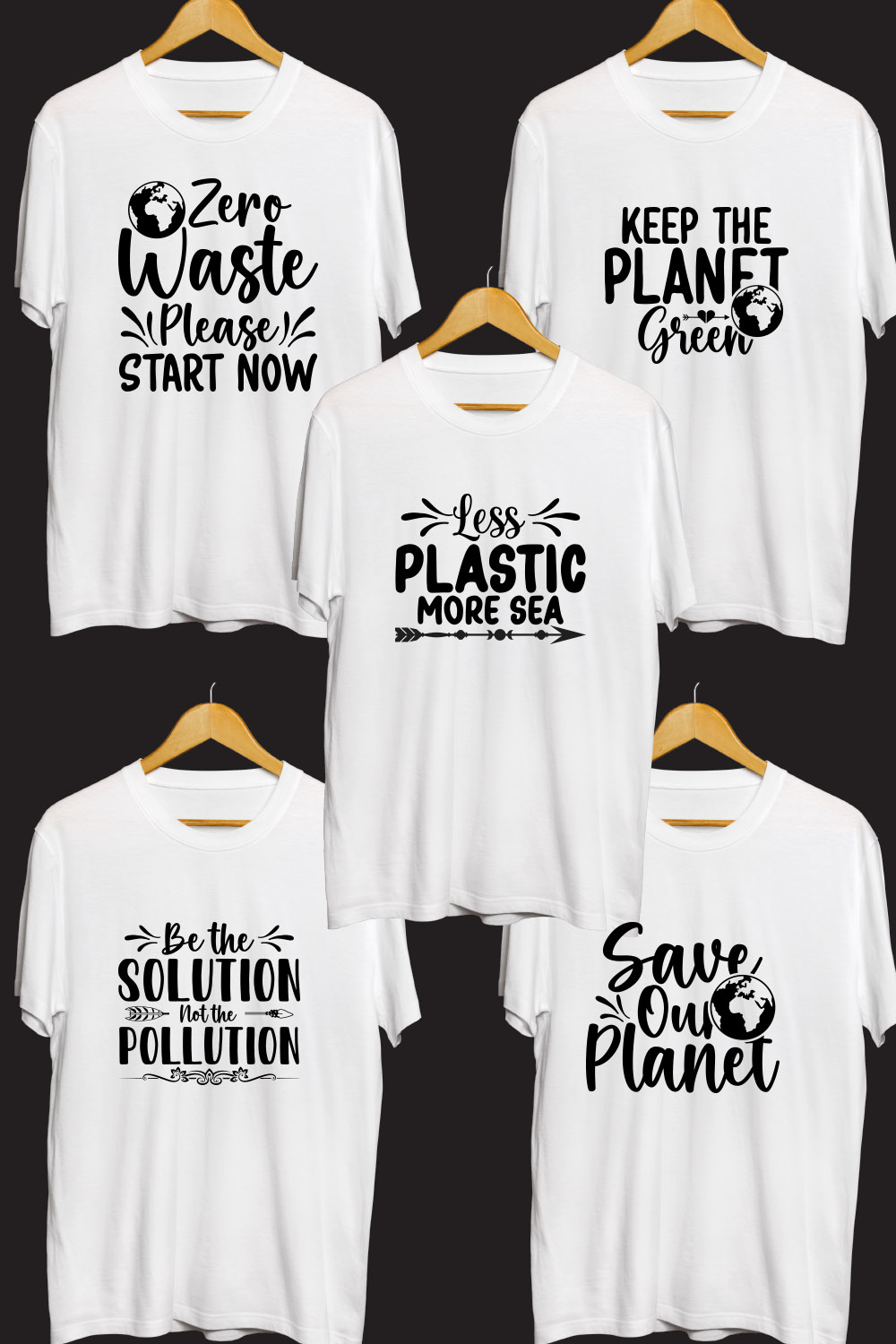 Earth Day SVG T Shirt Designs Bundle pinterest preview image.