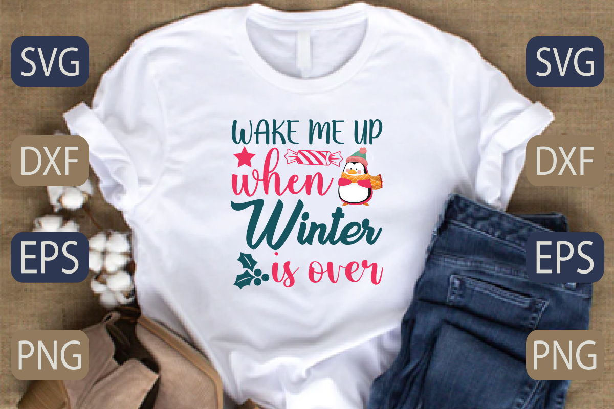 T - shirt that says wake me up when winter is over.