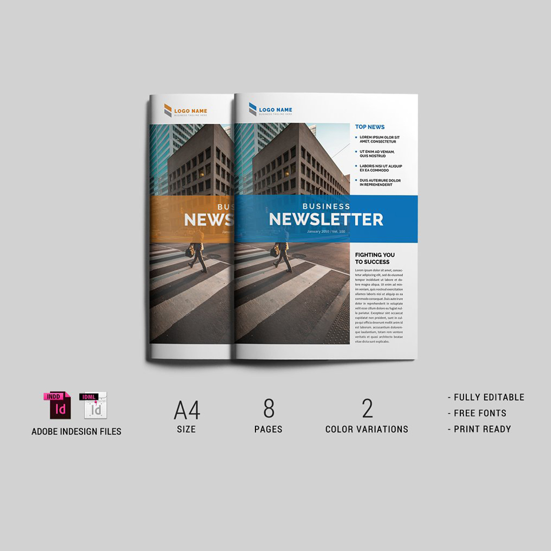Business Newsletter Template cover image.