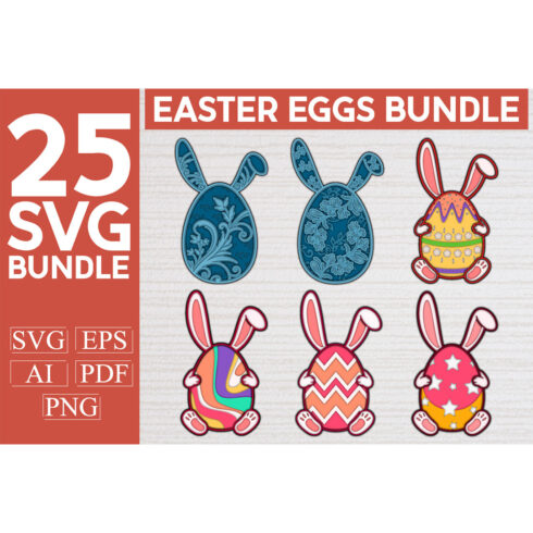 Easter Eggs 3D SVG bundle cover image.