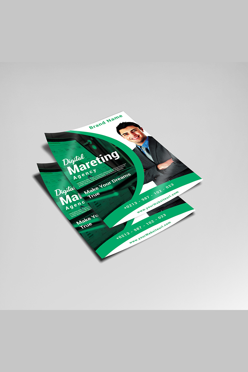 Digital marketing poster/flyer design pinterest preview image.