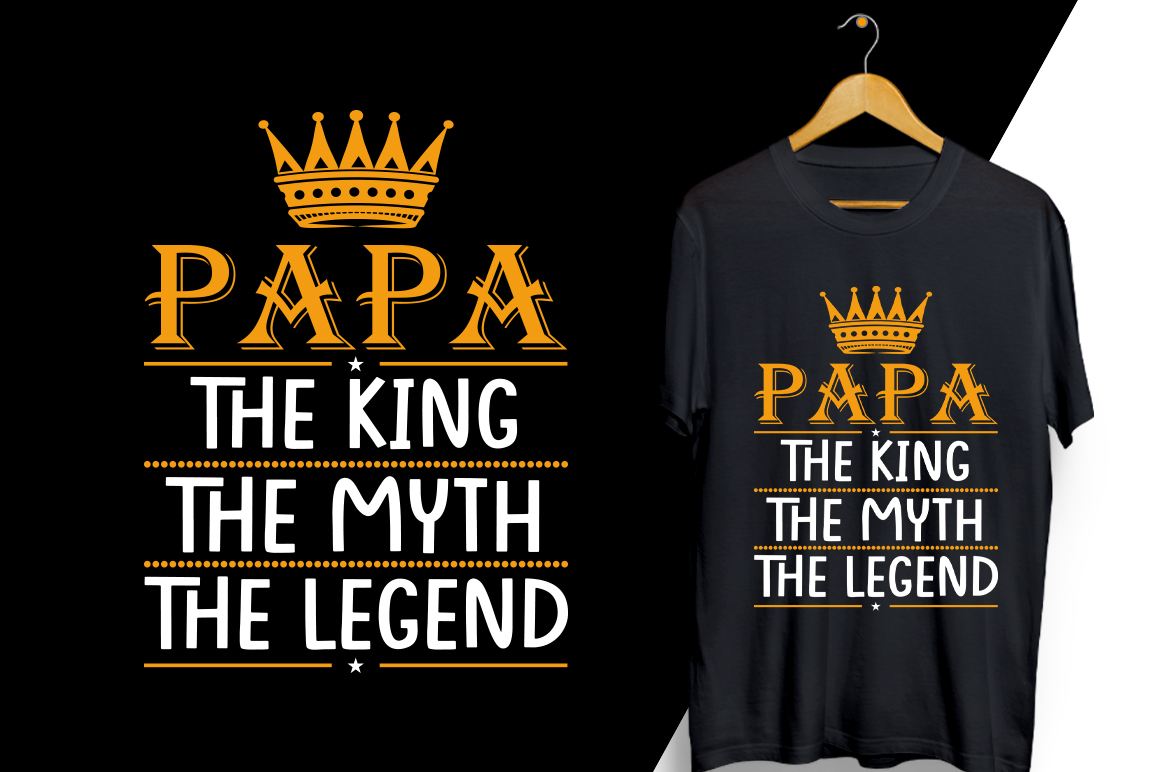 Two t - shirts with the words papa and papa the king.