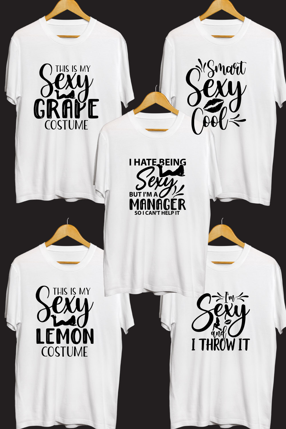 Sexy SVG T Shirt Designs Bundle pinterest preview image.
