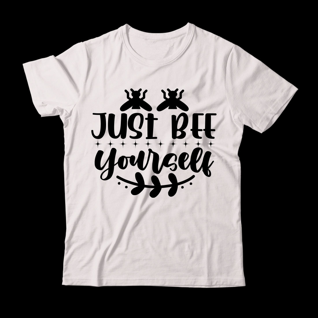 White t - shirt with the words just be yourself on it.