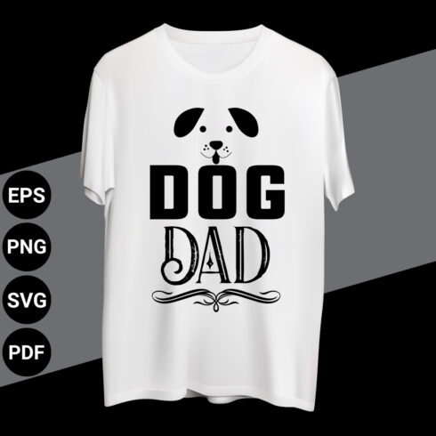 Dog Dad T-shirt design cover image.