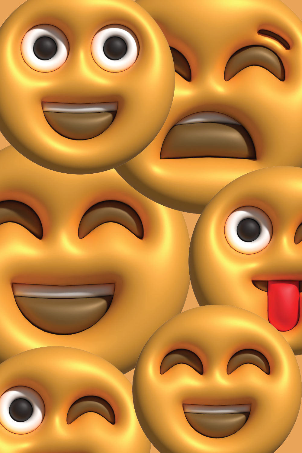 Bunch of emoticions with a tongue sticking out.