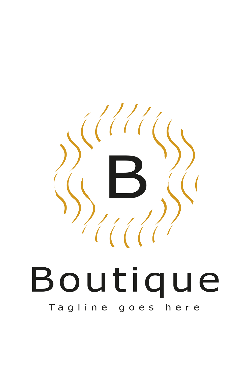 Boutiauq line art logo design pinterest preview image.