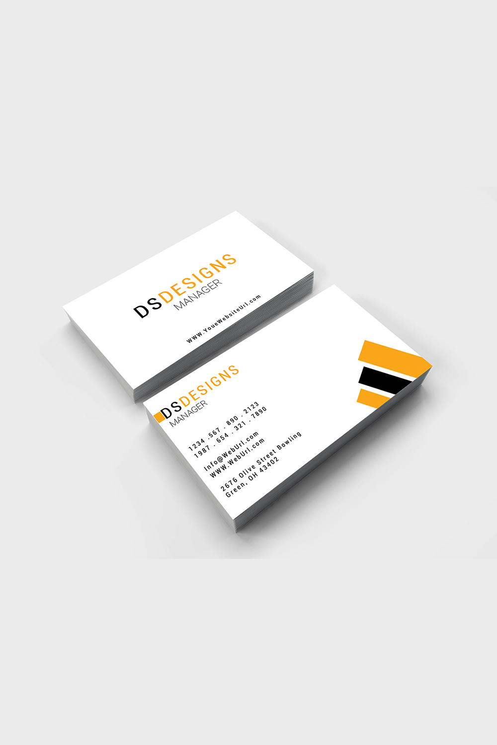 Simple and professional business card design pinterest preview image.