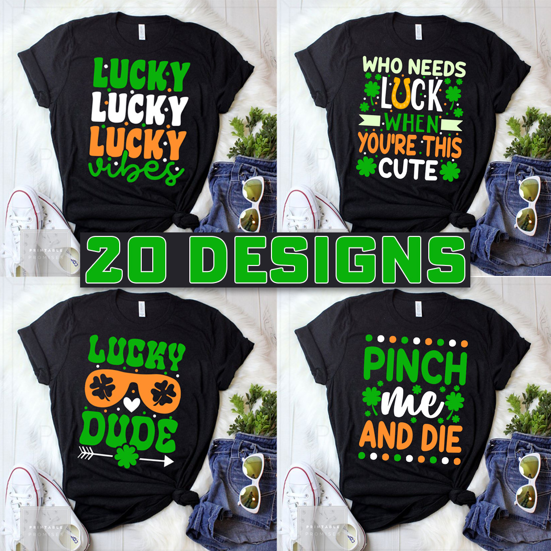 ST Patrick Day T-Shirt Design Bundle preview image.