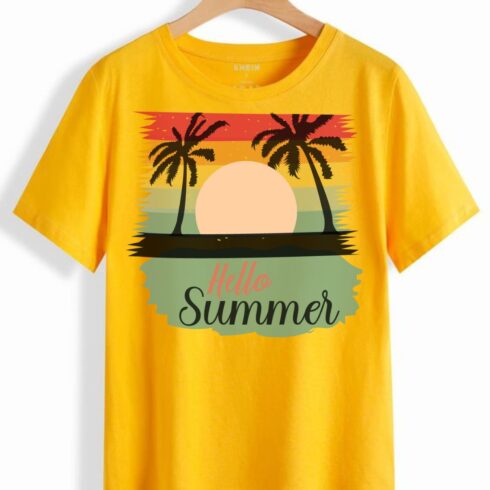 Hello Summer High Resolution T Shirt Design cover image.