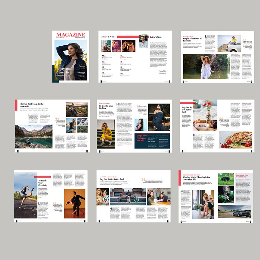 Lifestyle Magazine Template Indesign preview image.