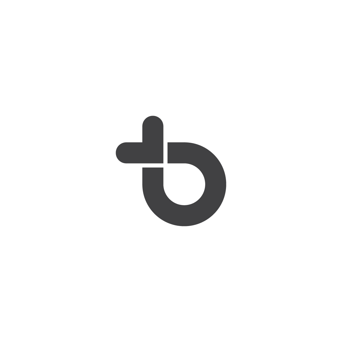 Letter b With Love Sign Logo Template preview image.