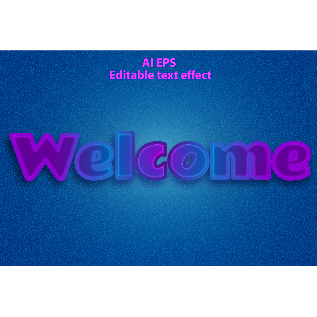 A blue background with a welcome text in purple and pink 3d text effect preview image.