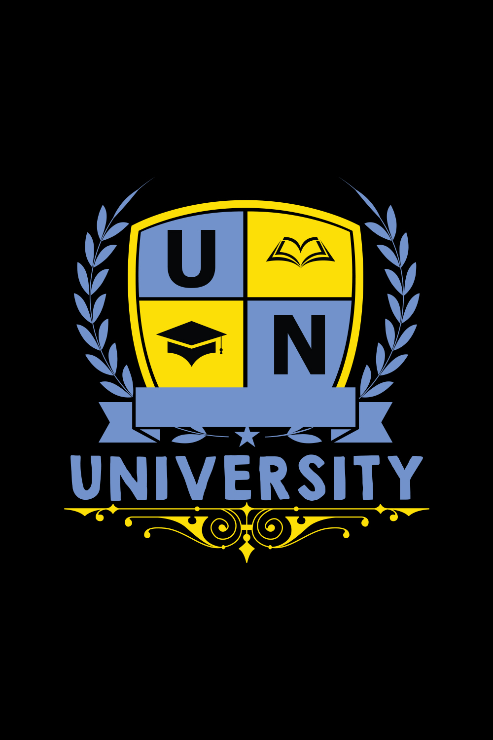 University Logo T-shirt Design pinterest preview image.