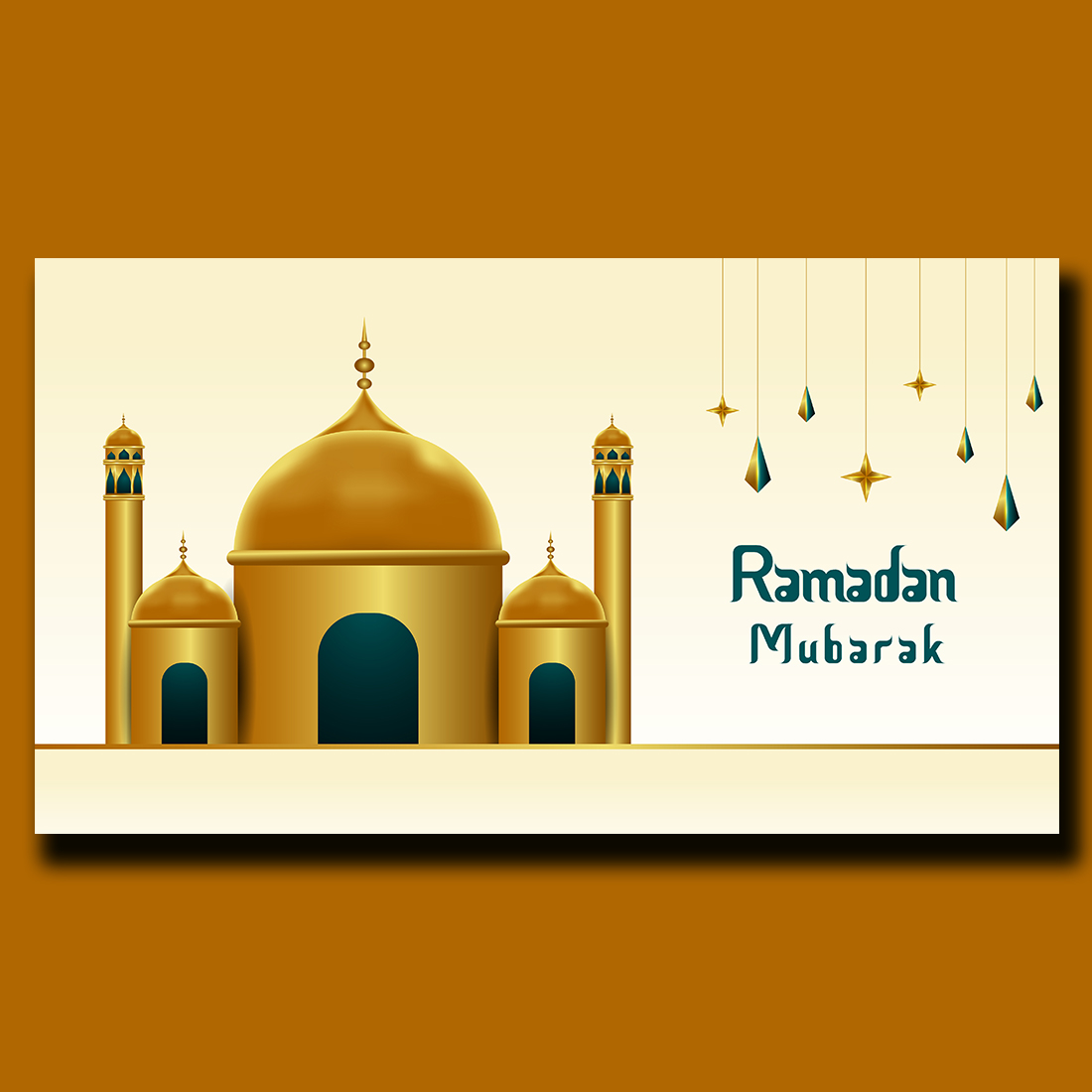 3D Ramadan Kareem Celebration Banner preview image.
