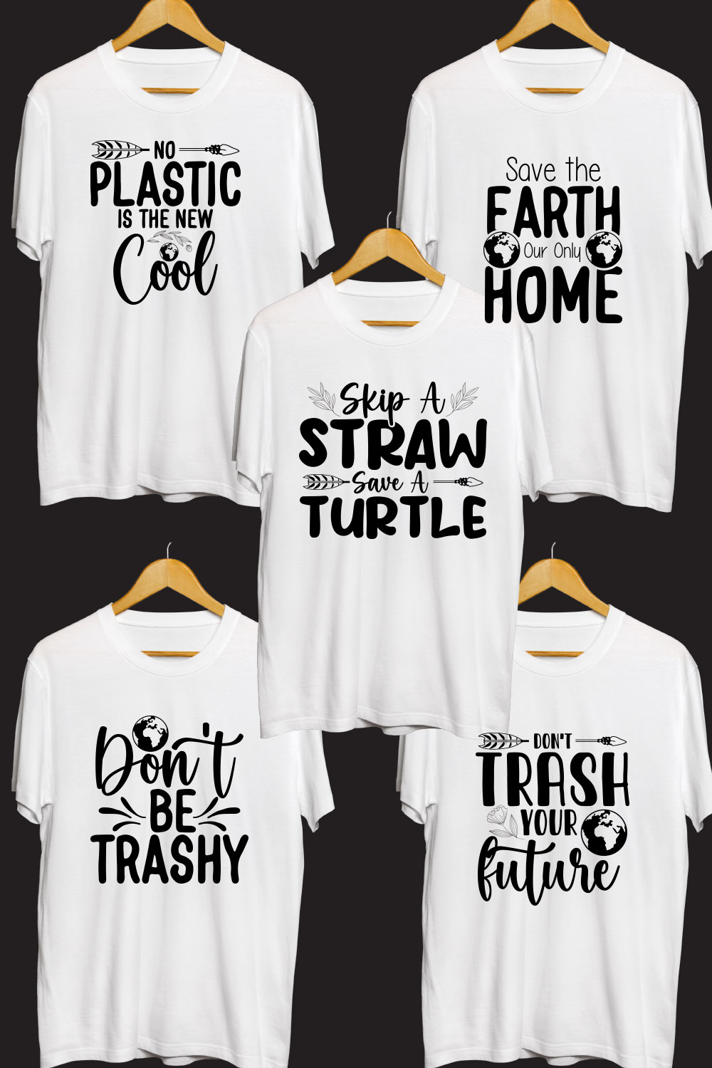 Earth Day SVG T Shirt Designs Bundle pinterest preview image.