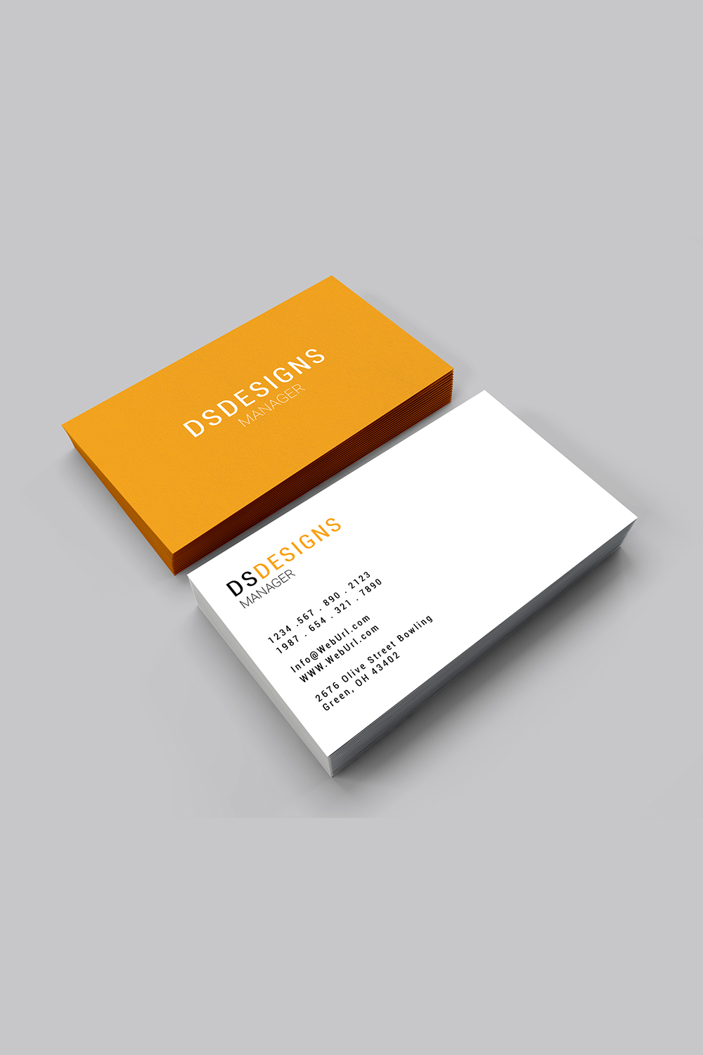 Simple and modern business card pinterest preview image.