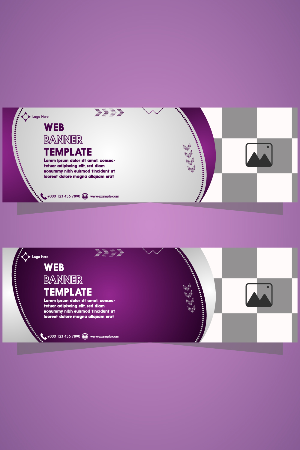 web banner template design pinterest preview image.