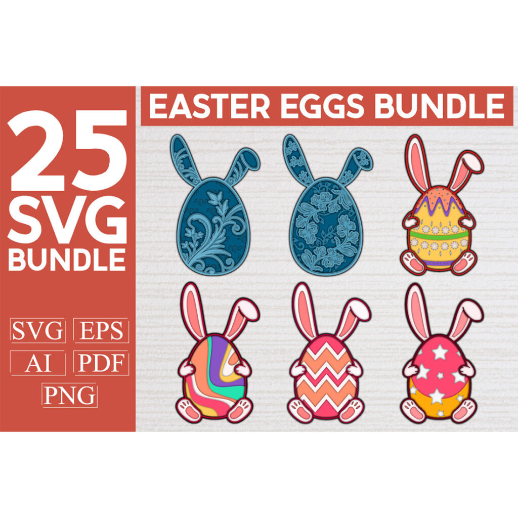 Easter Eggs 3D SVG bundle - MasterBundles