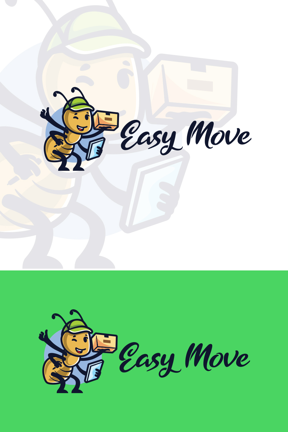 Easy Move - Ant Caracter Mascot Logo pinterest preview image.