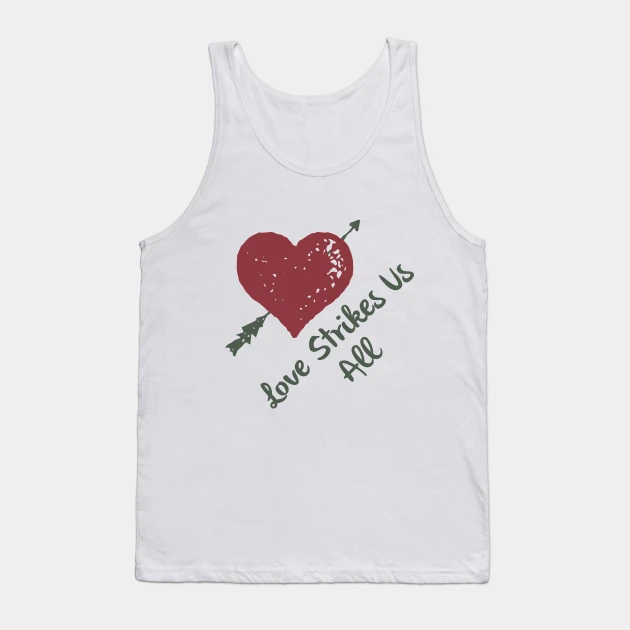 White tank top with a red heart and an arrow.