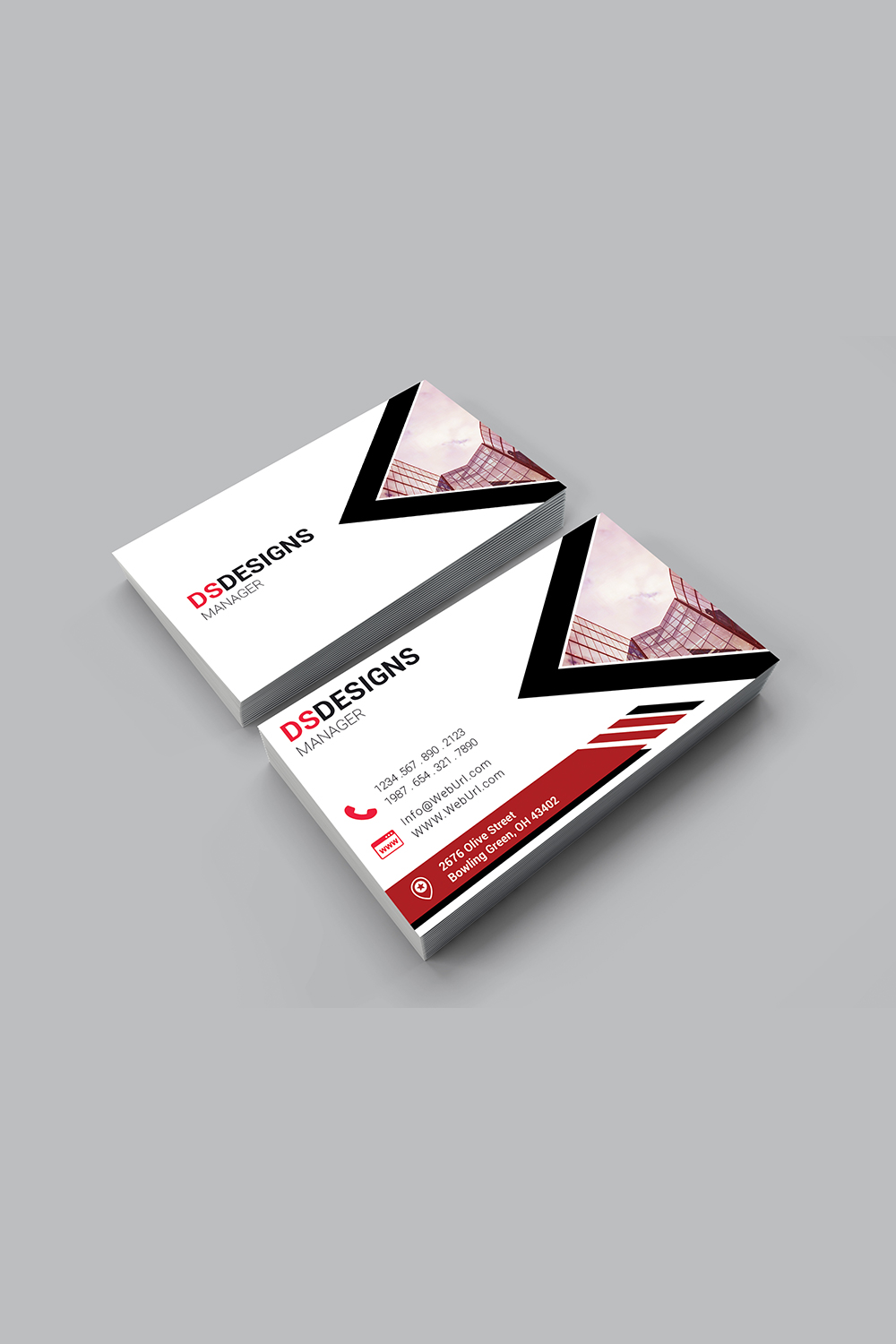 modern and simple business card design (for professional businesses) pinterest preview image.