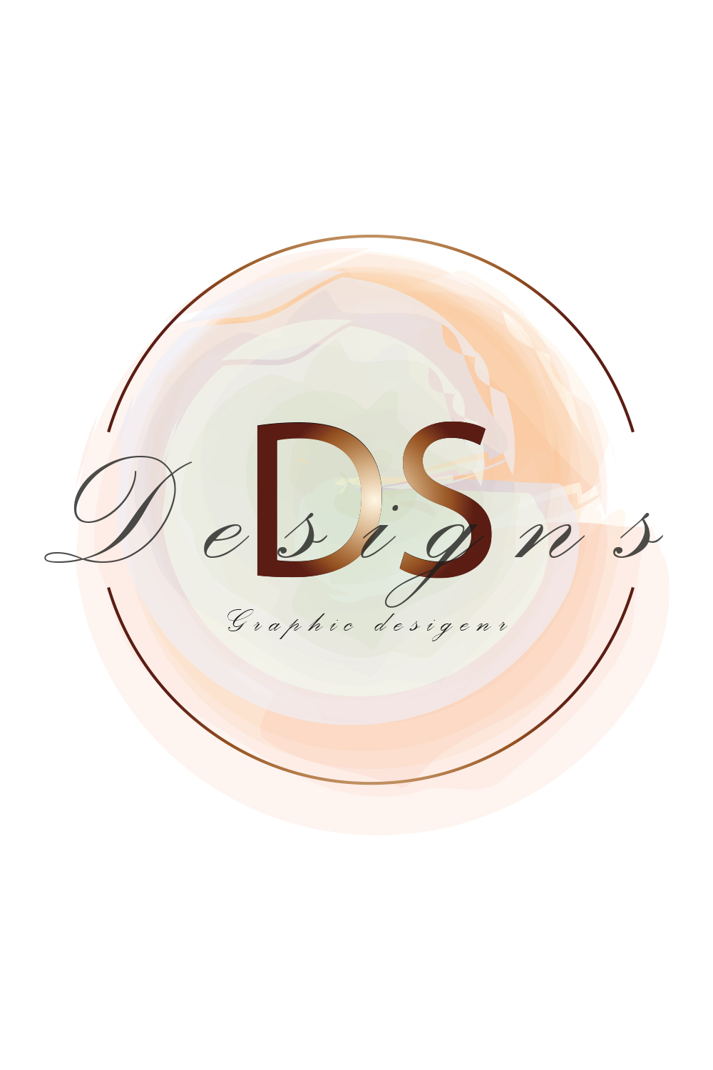 Letter DS watercolor logo design ( you can change the text) pinterest preview image.