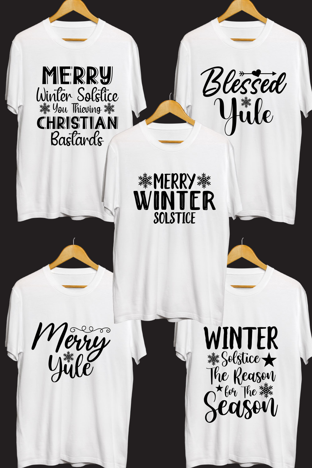 Winter SVG T Shirt Designs Bundle pinterest preview image.