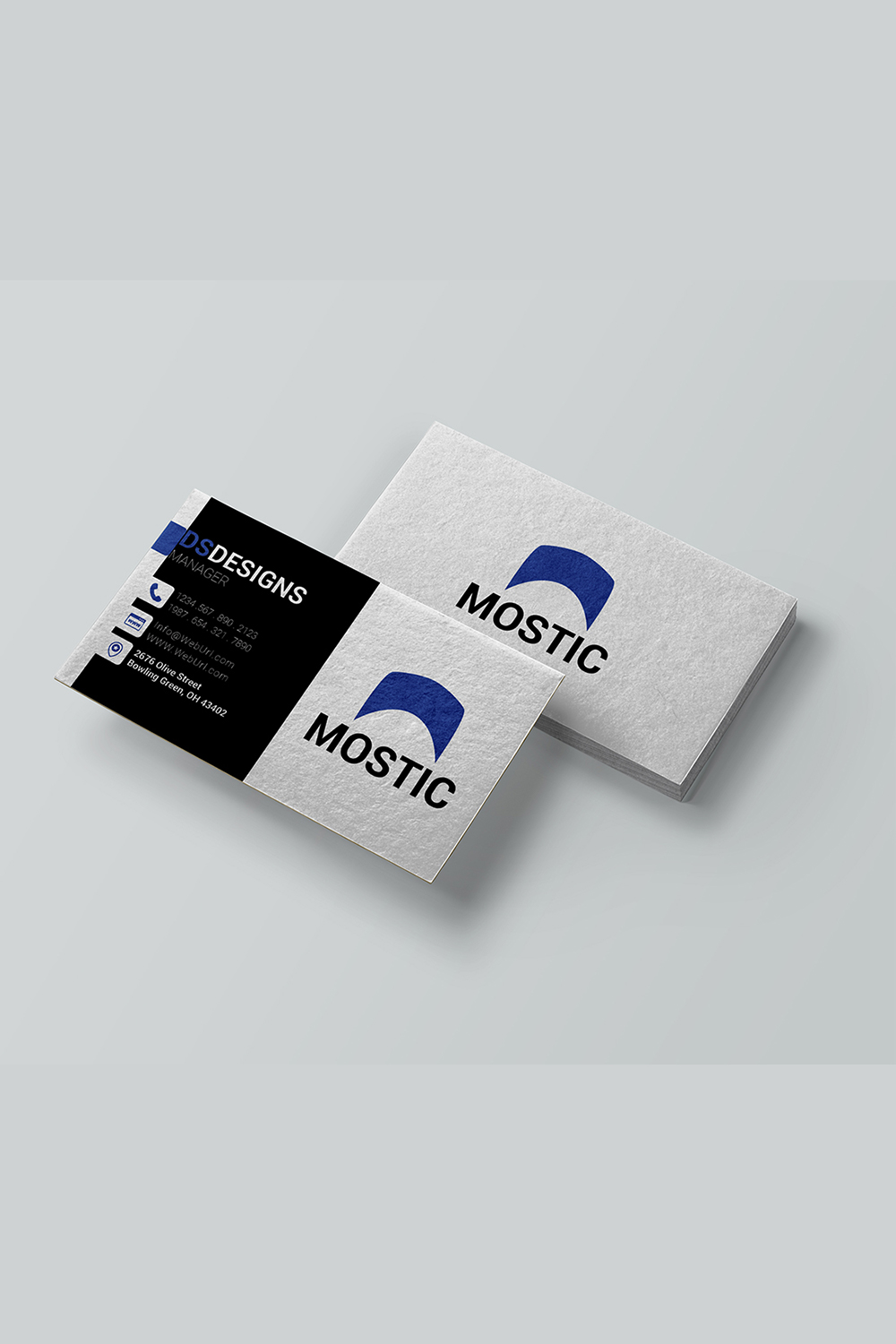 Corporate and modern business card design pinterest preview image.