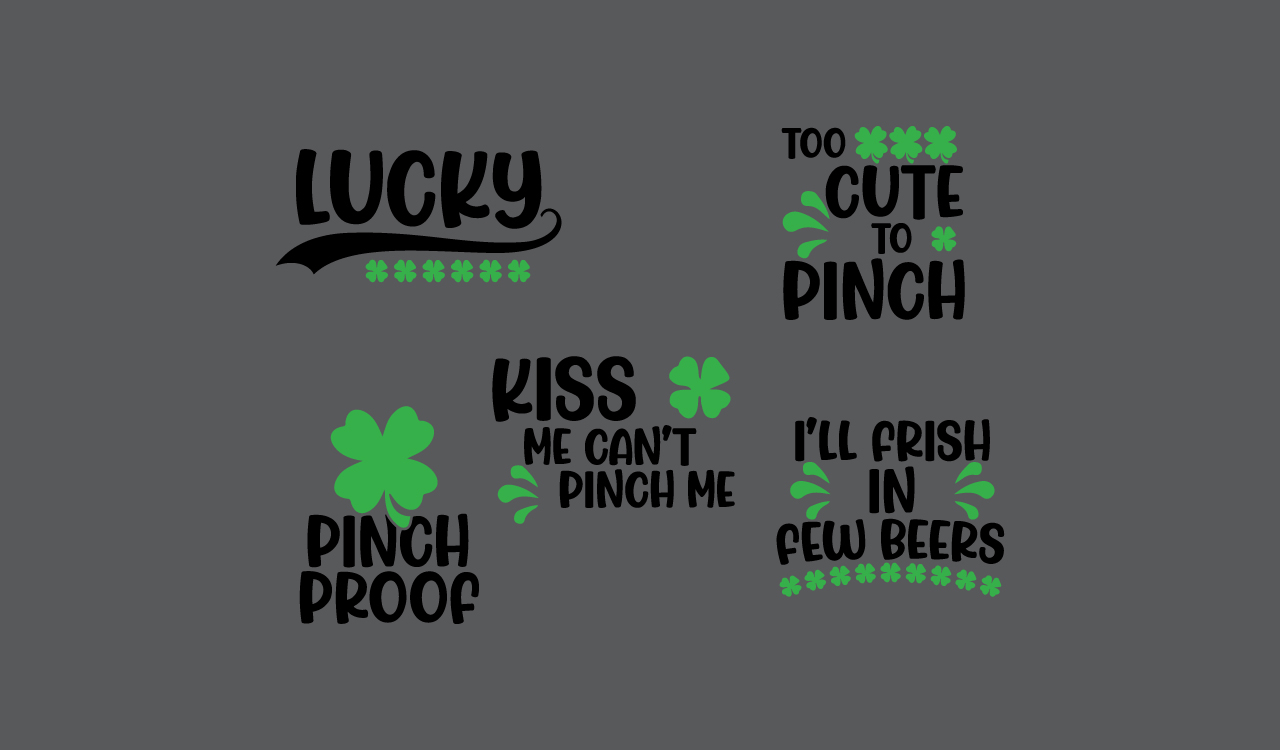 Set of four st patrick's day sayings.