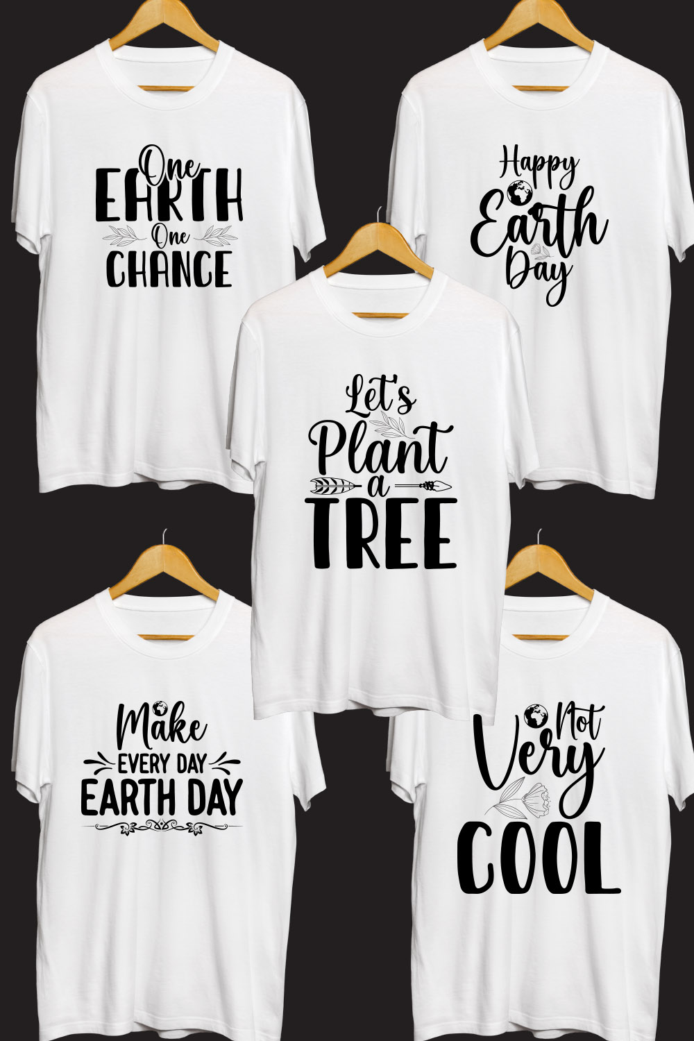 Earth Day SVG T Shirt Designs Bundle pinterest preview image.