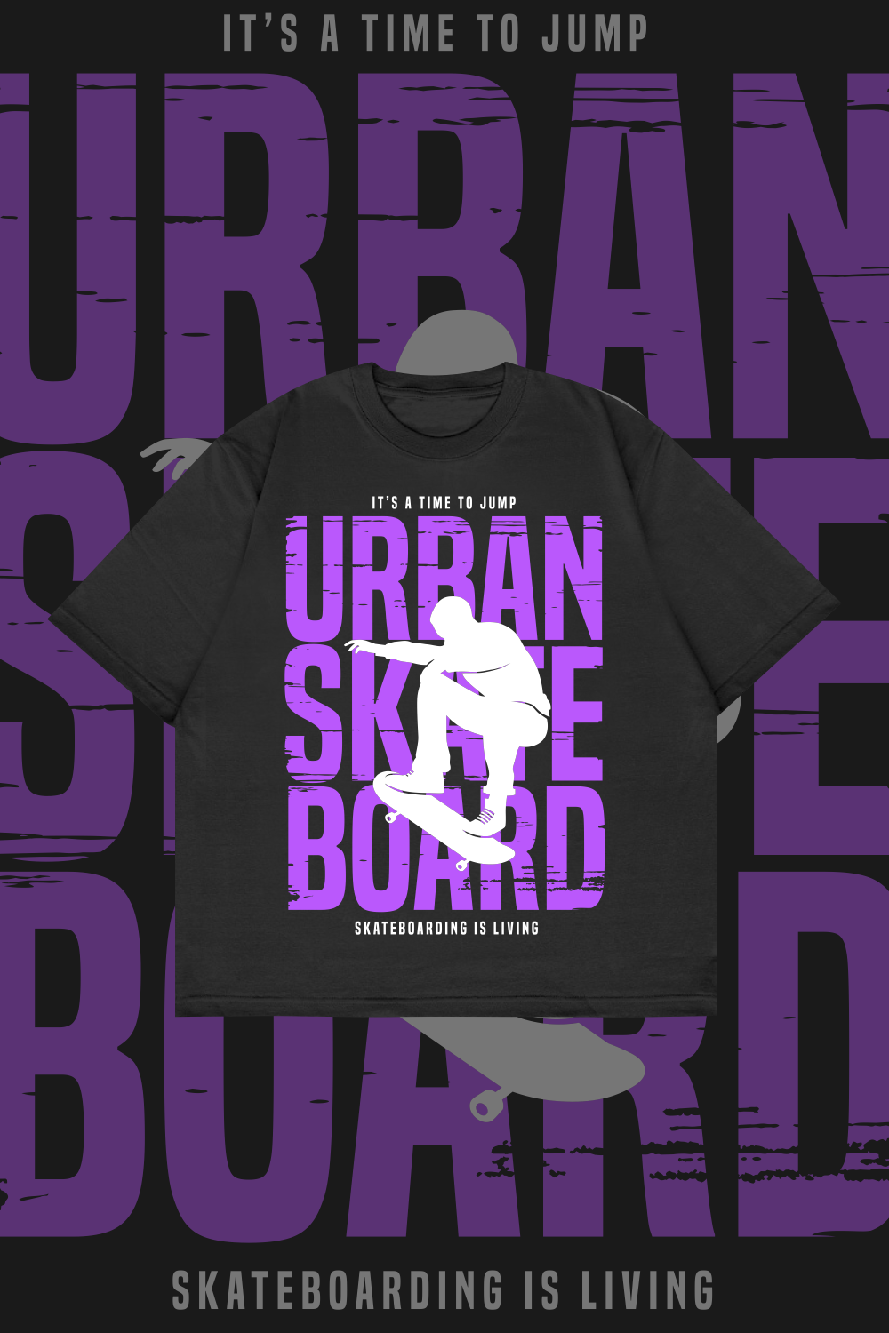 Urban Skateboard T shirt Designs, Urban Streetwear Style pinterest preview image.