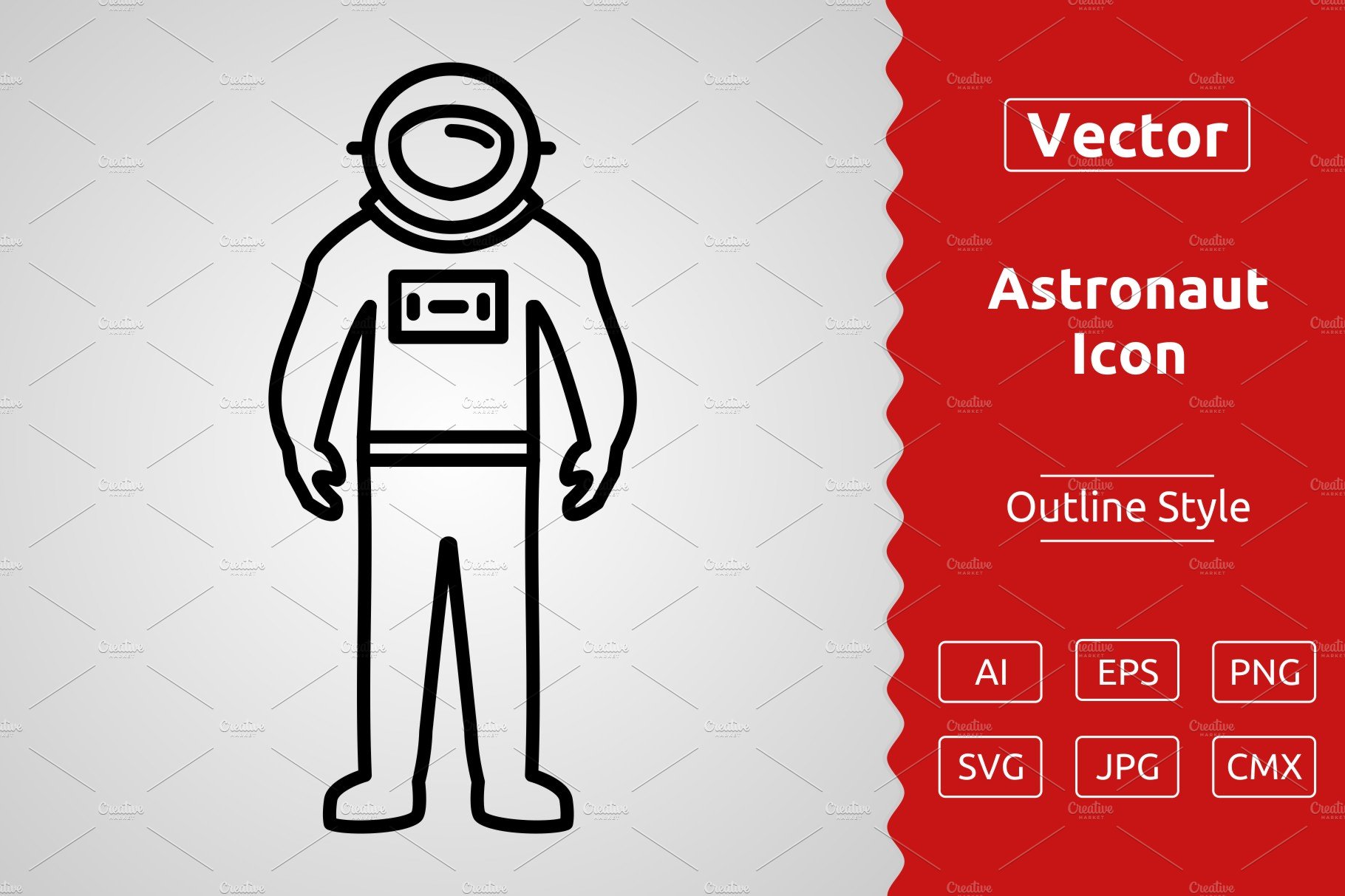 Vector Astronaut Outline Icon Design cover image.