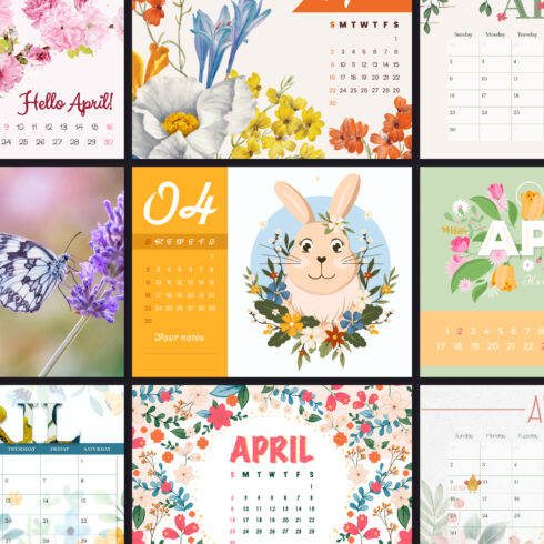10 Free April Calendars MasterBundles