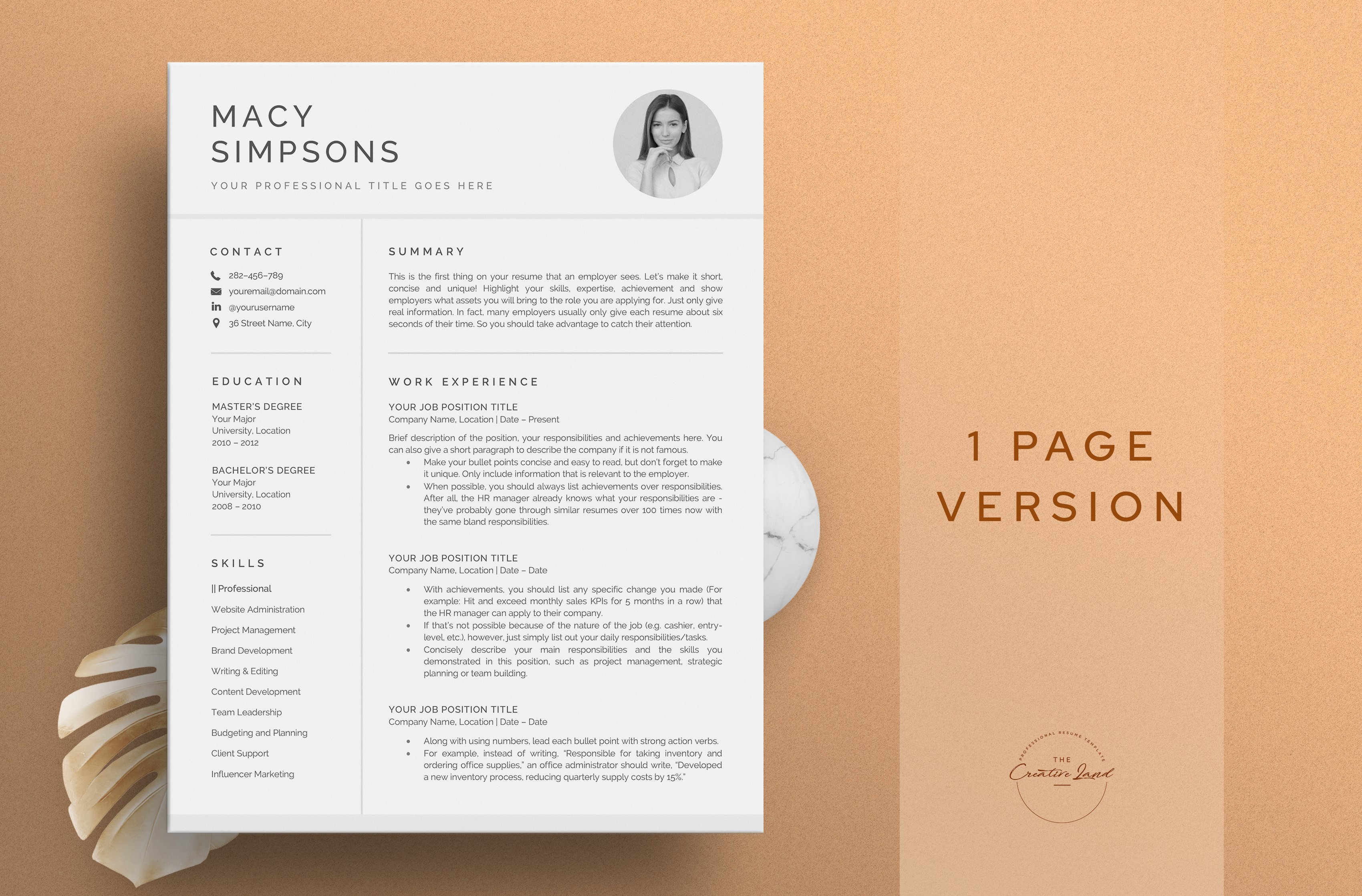 Resume/CV - The Macy preview image.