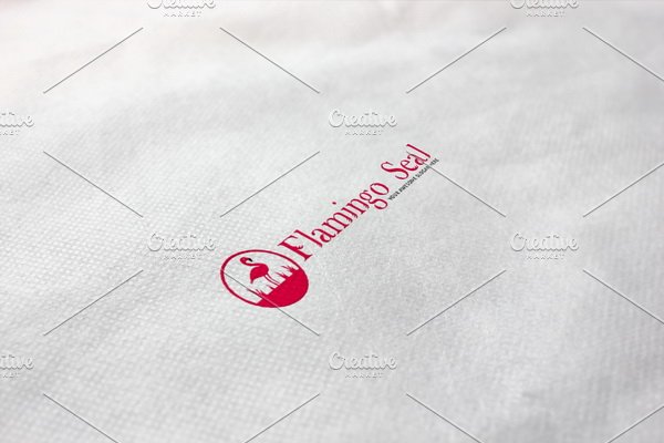 Flamingo Seal Logo Template preview image.
