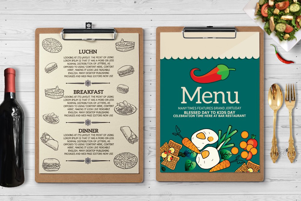 Restaurant Food Menu Template preview image.