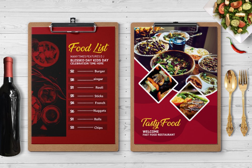 Restaurant Food Menu Psd Template preview image.