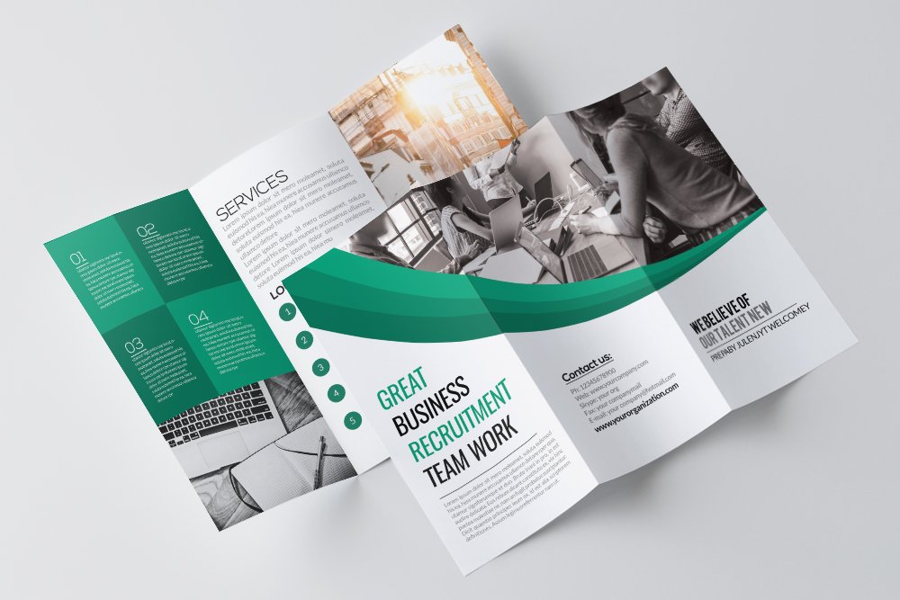 Business Agency Trifold Brochure preview image.
