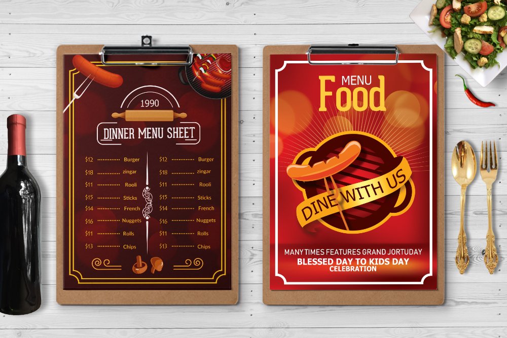 Restaurant Food Menu Template preview image.