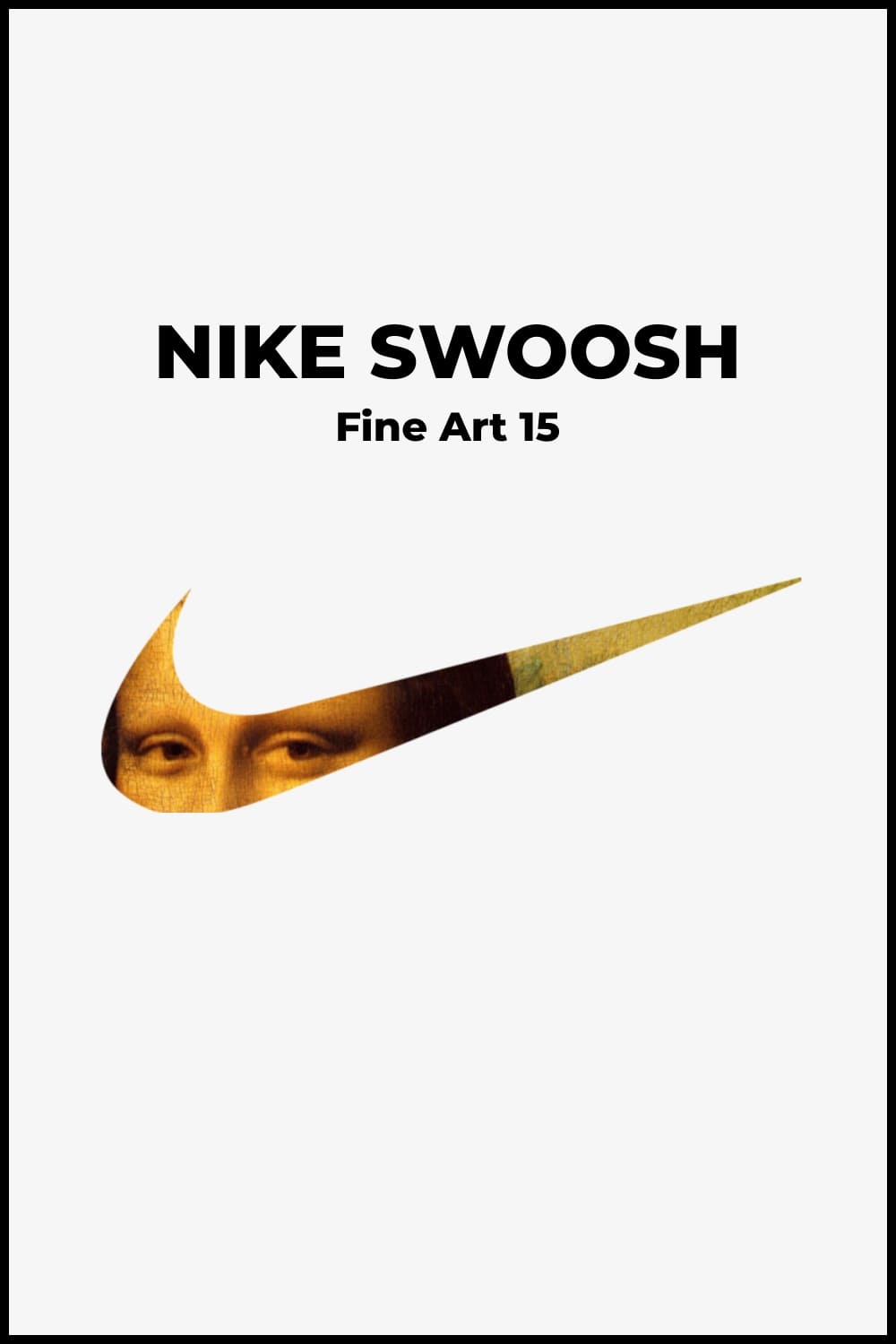 Nike logo with Mona Lisa's eyes in it.